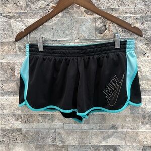 Nike Women's Black and Blue Running Shorts, size L